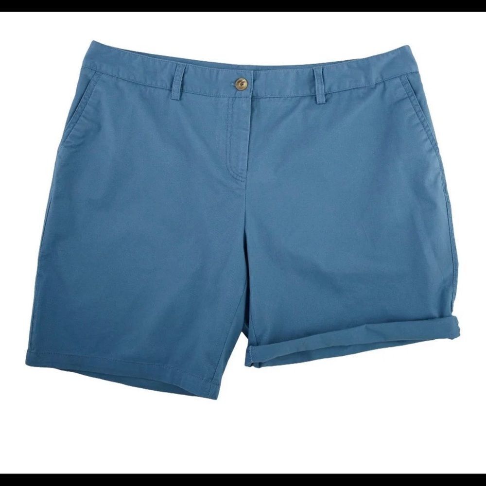 SUGAR MAGNOLIA 24W Plus Basic Solid Shorts -Antique Blue - Picture 3 of 4